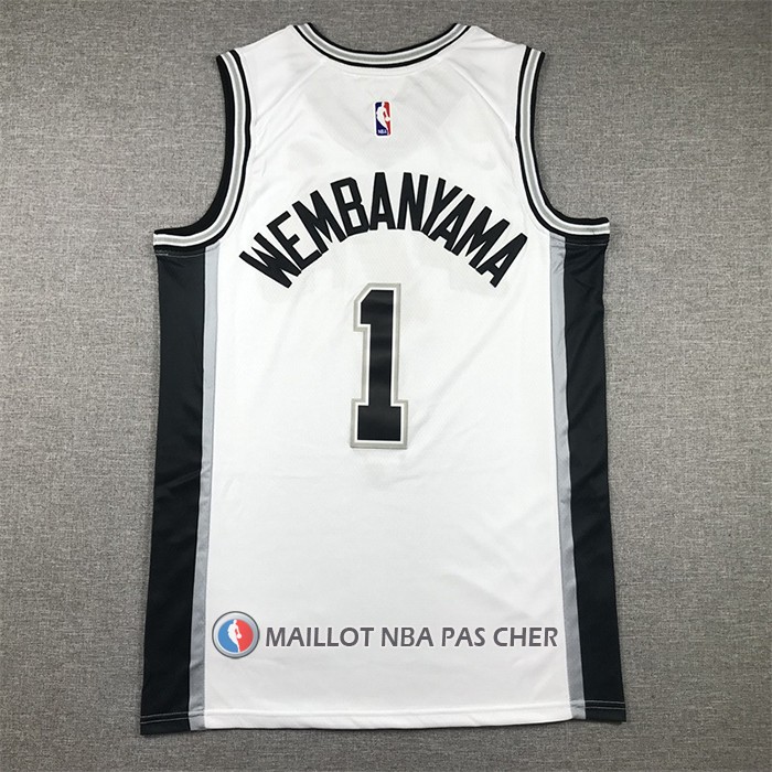 Maillot San Antonio Spurs Victor Wembanyama NO 1 Association 2022-23 Blanc